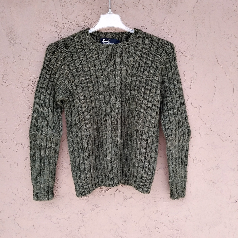SWEATER MEN POLO RALPH LAUREN PULLOVER WOOL LONG
